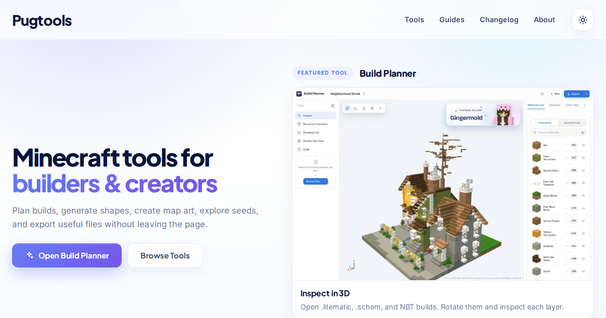 File Tool Structure Pugtools: Minecraft tools for builders and creators
