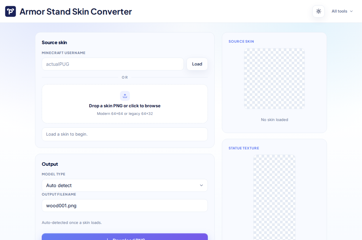 Armor Stand Skin Converter screenshot