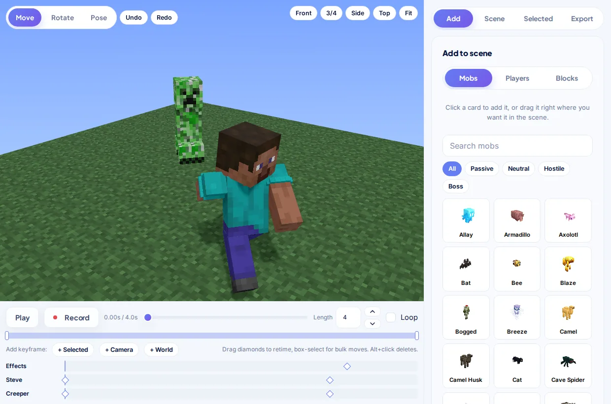 Mob Pose Studio screenshot