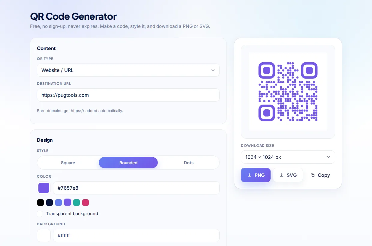 QR Code Generator screenshot